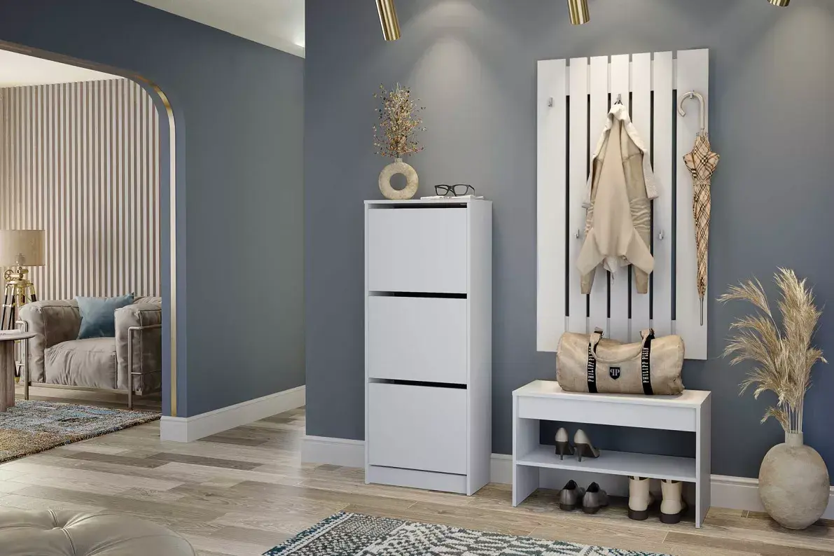 

Прихожая Лофт Комплектация 10 Белый/Белый