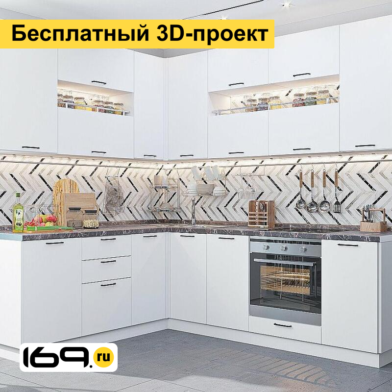 

Модульная кухня Флэт White In 2S/2390/1700