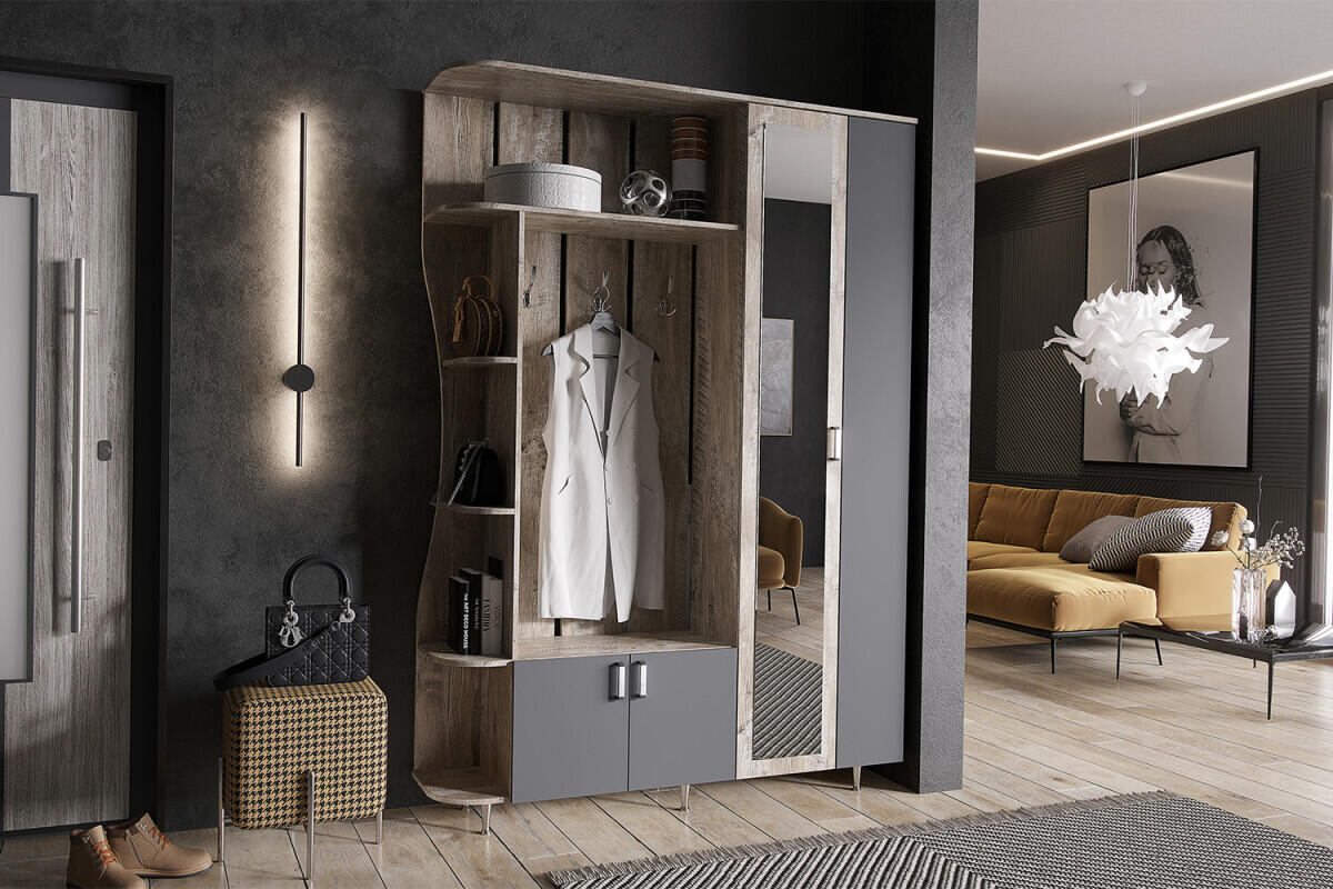 

Прихожая Лика № 1 1,5 м (Графит, Дуб юкон)