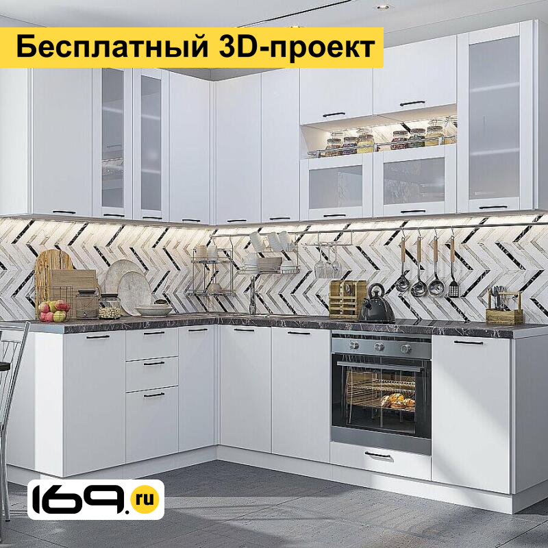 

Модульная кухня Флэт White In 2S/1700/2400