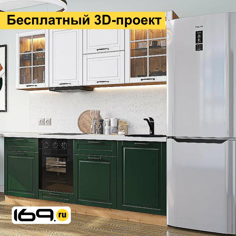 

Модульная кухня Дублин Special Green, Special White/1950