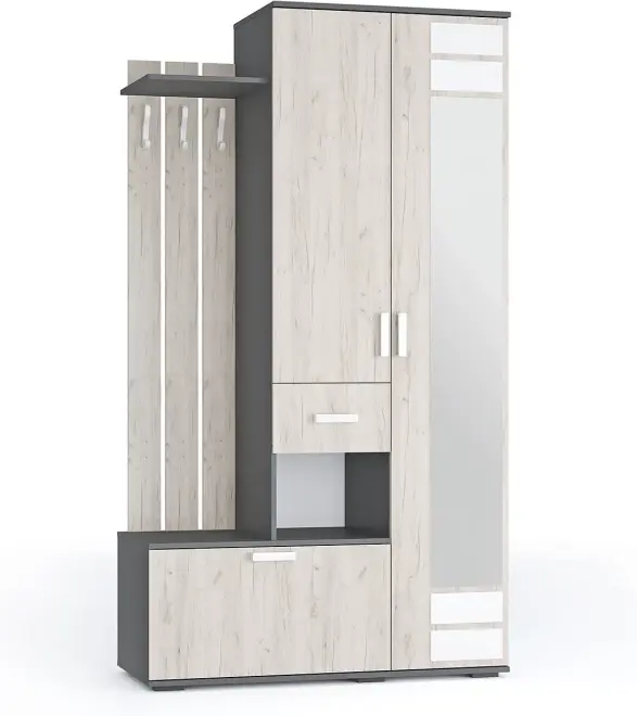 

Прихожая Лира (Дуб Крафт Белый, Графит)