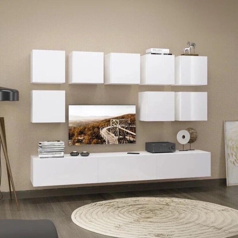 

Гостиная Флорис Вариант №4 (Белый Глянец, Белый)