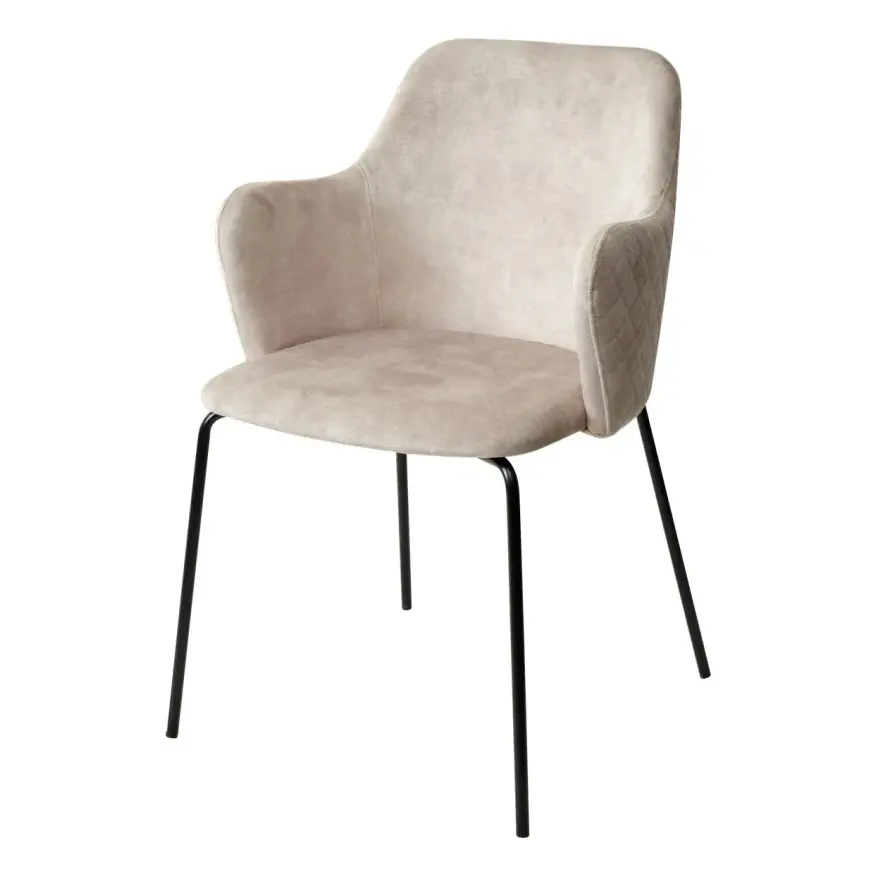 

Стул AMARETTO VT5001-1 античный светло-беж., велюр без пальчикового эффекта /черный каркас, М-City