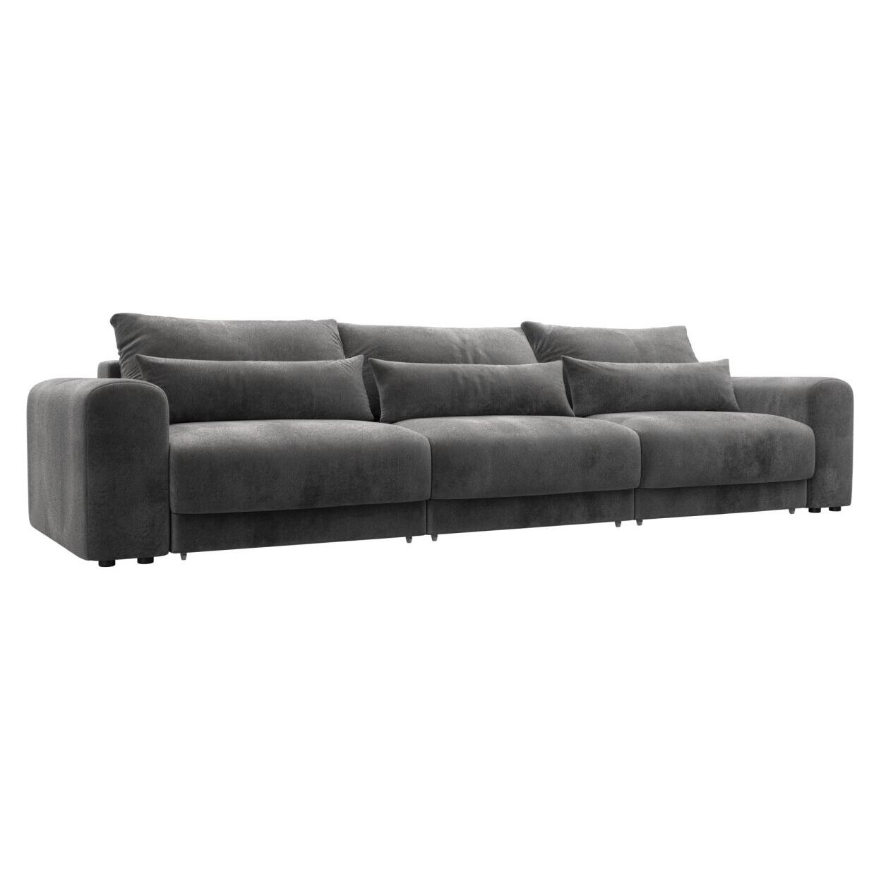 

Диван прямой Лига-056 НПБ Лонг Велюр TOWER 10 серый