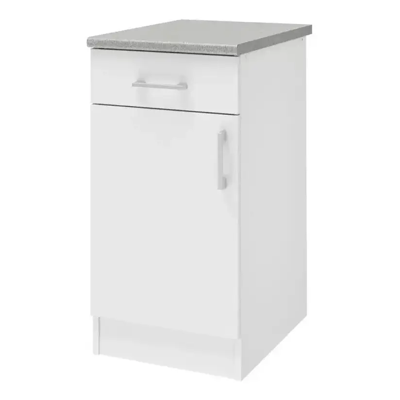 

Шкаф напольный 40 + фасад + столешница Уют 275.03МСТ Белый/Белый