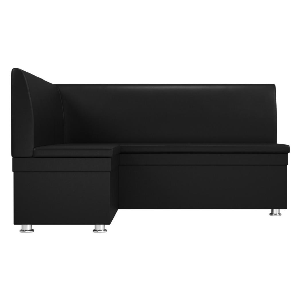 

Диван кухонный угловой Уют левый Экокожа Черный