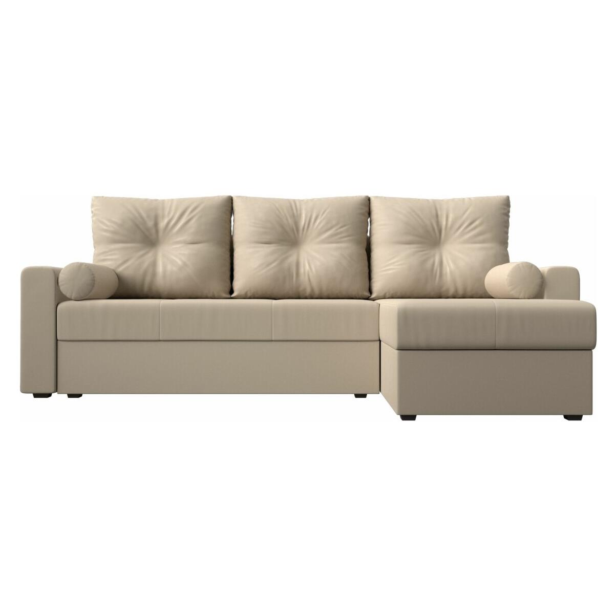 

Диван угловой Верона Лайт правый Экокожа Бежевый