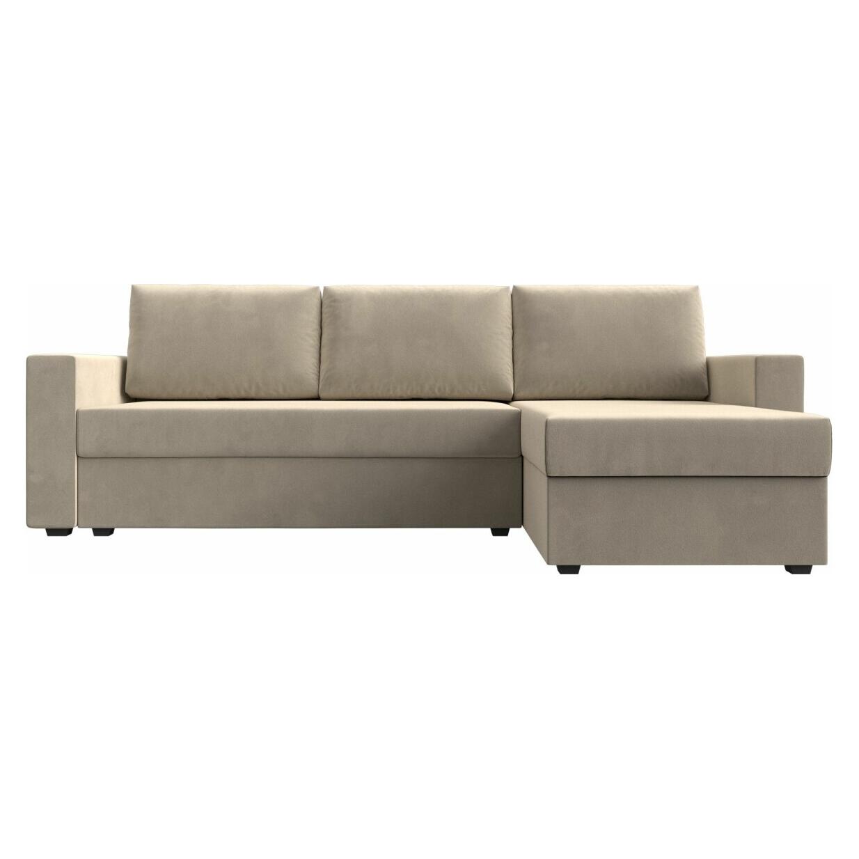 

Диван угловой Траумберг Лайт правый Микровельвет Бежевый