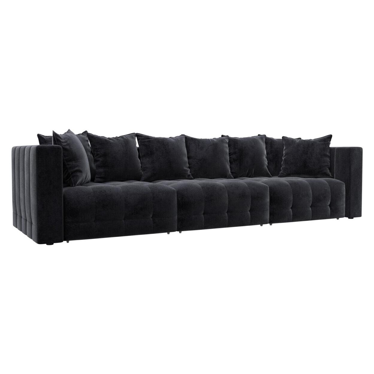 

Диван прямой Лига-052 НПБ Лонг Велюр TOWER 11 темно-серый