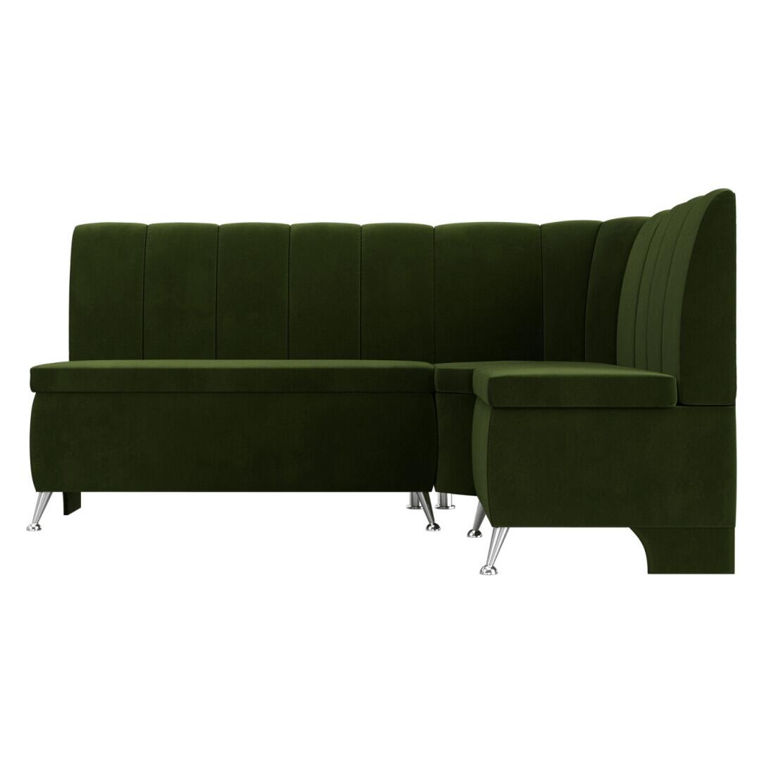 

Диван кухонный угловой Кантри правый Микровельвет Зеленый