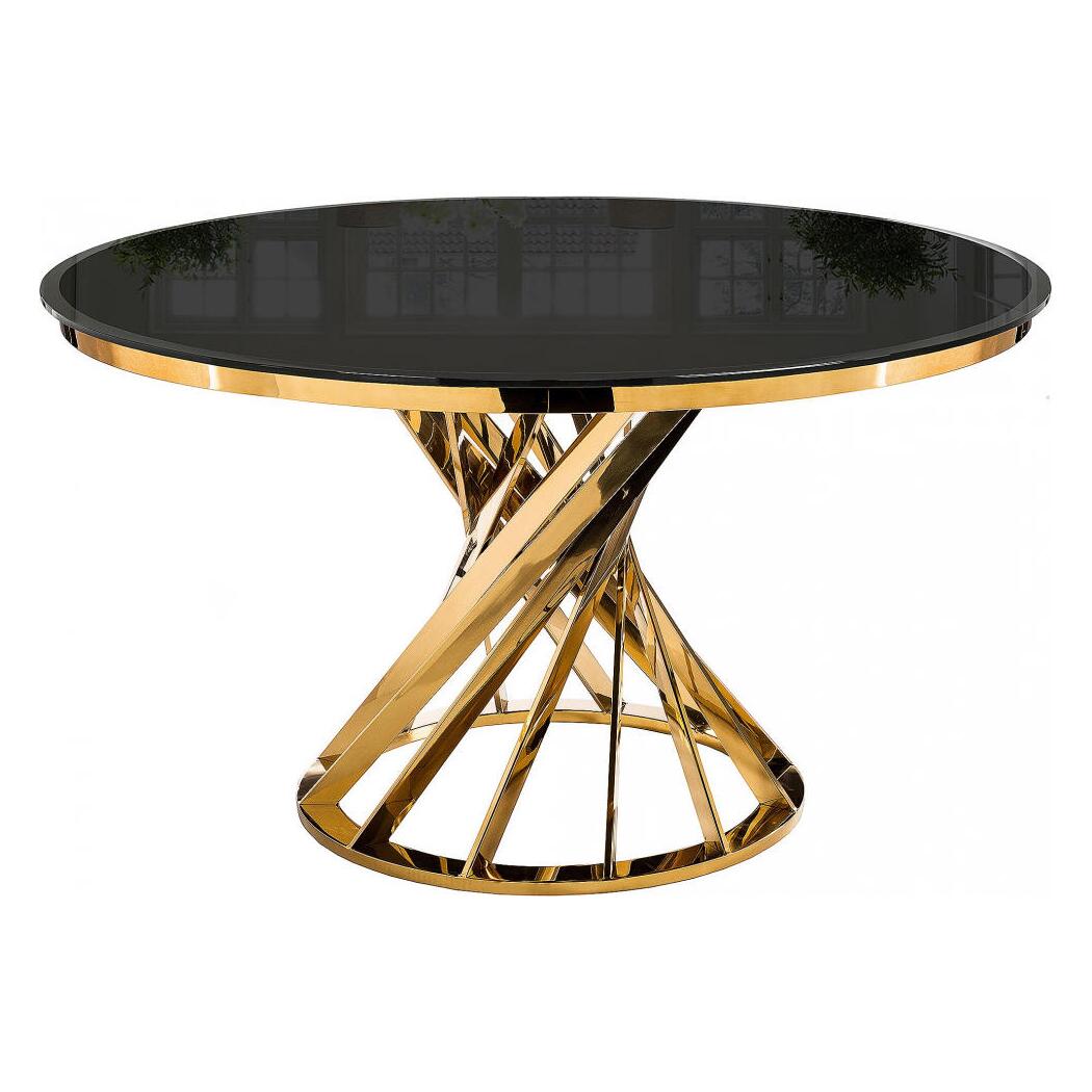 

Стол стеклянный Twist gold / black