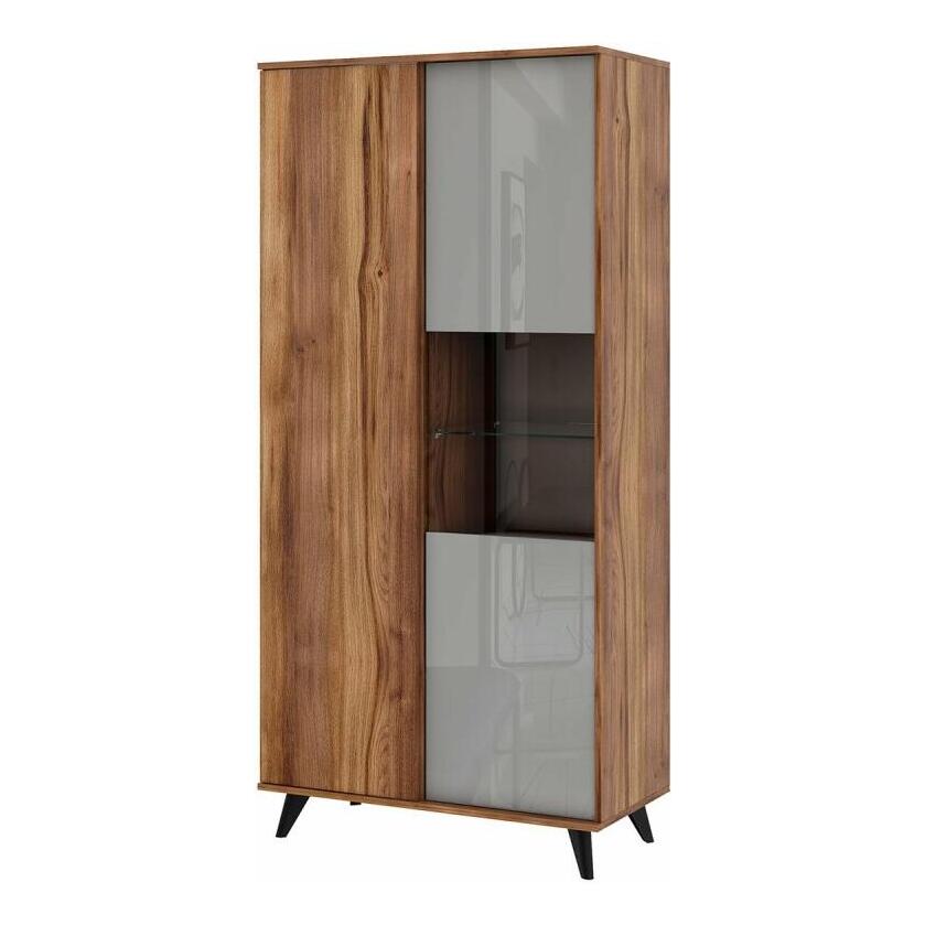 

Шкаф со стеклом Онтарио 474.06 Дуб Барокко/Серый глянец