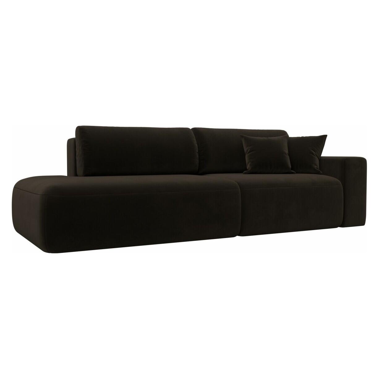 

Диван прямой Лига-036 НПБ Модерн подлокотник справа Микровельвет Коричневый