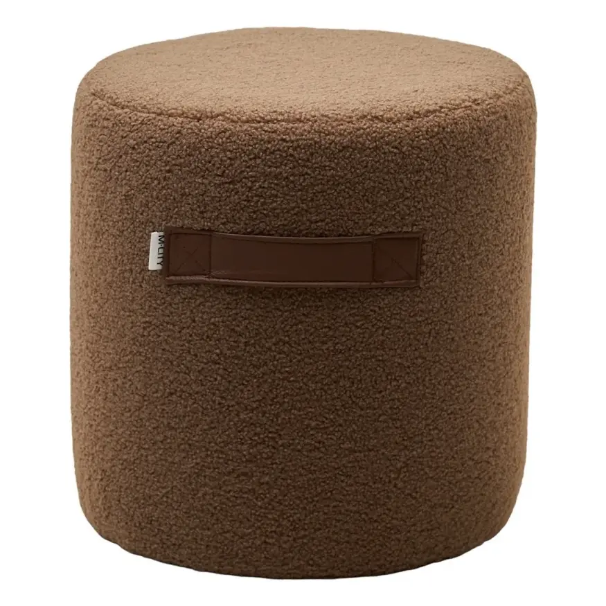 

Пуф для гостиной HARTA NINI-02 Тауп, teddy/TKS-03 темно-коричневый, экокожа