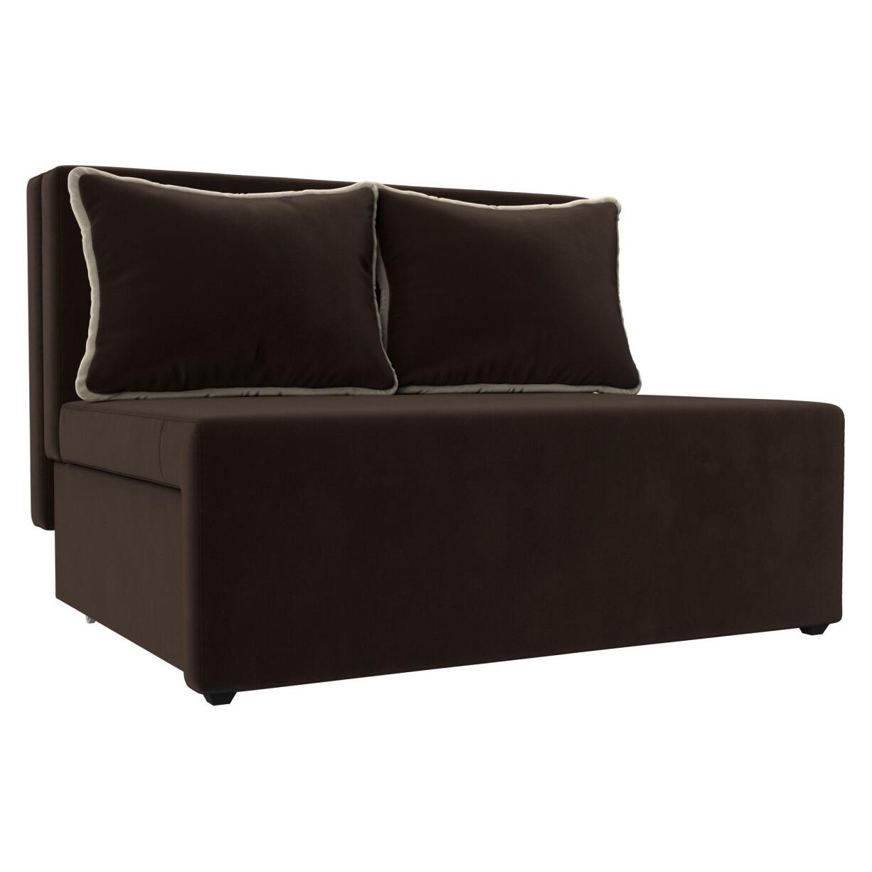 

Диван прямой Лагуна Микровельвет Коричневый/Бежевый