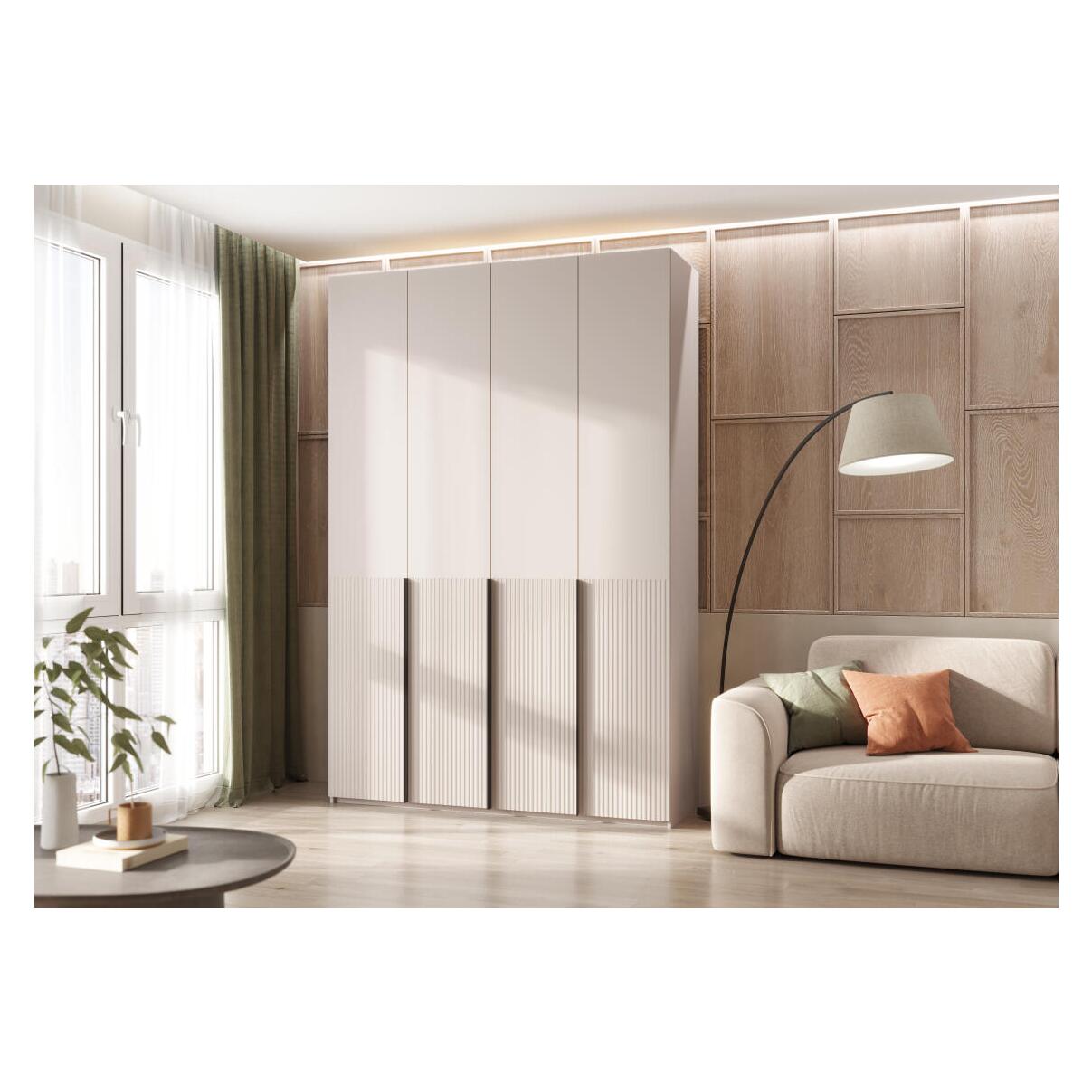 

Марвэл Шкаф 4-х ств. (1600) с доп.ящиками (Кашемир, Кашемир)