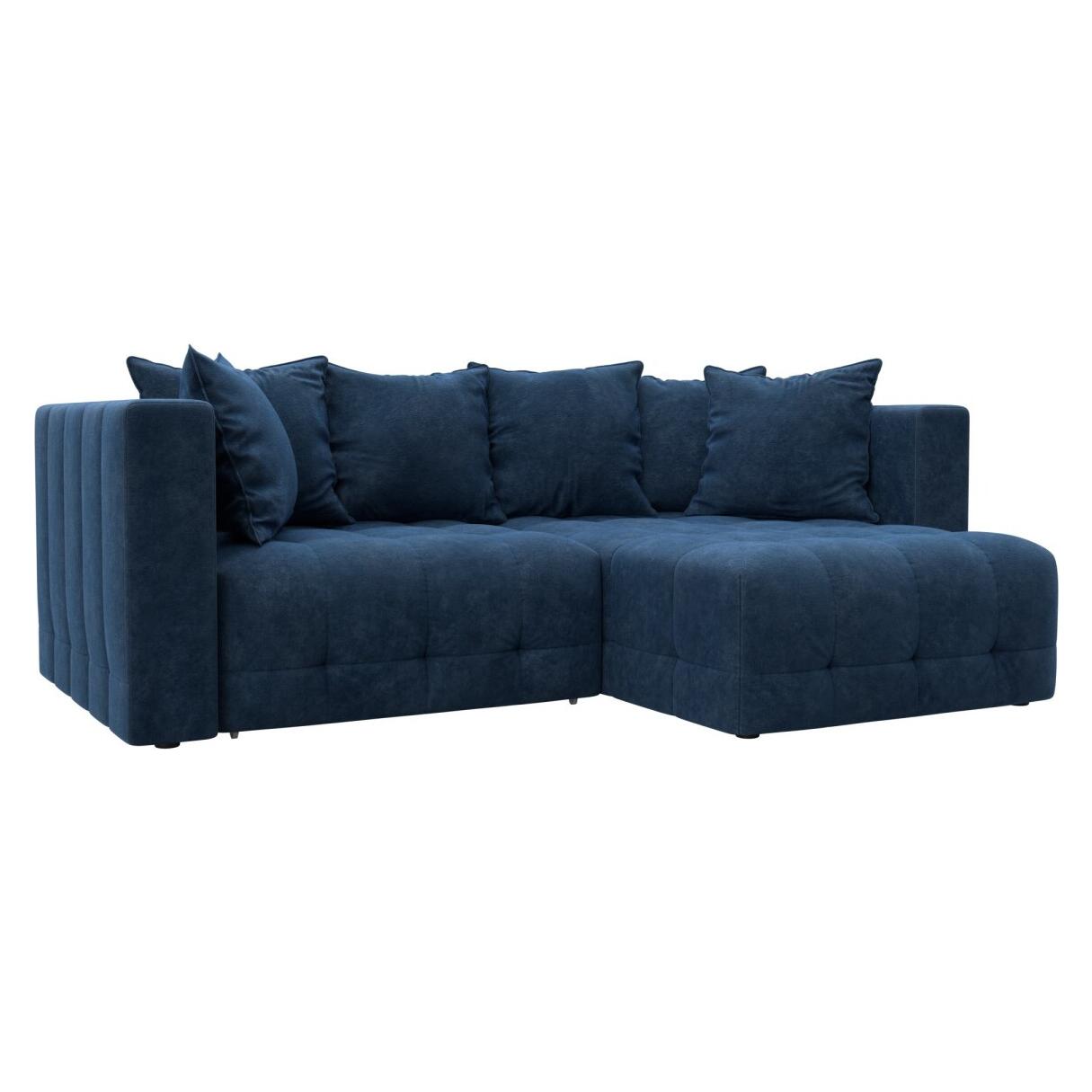 

Диван угловой Лига-052 НПБ угол универсальный Велюр BRUT 11 синий