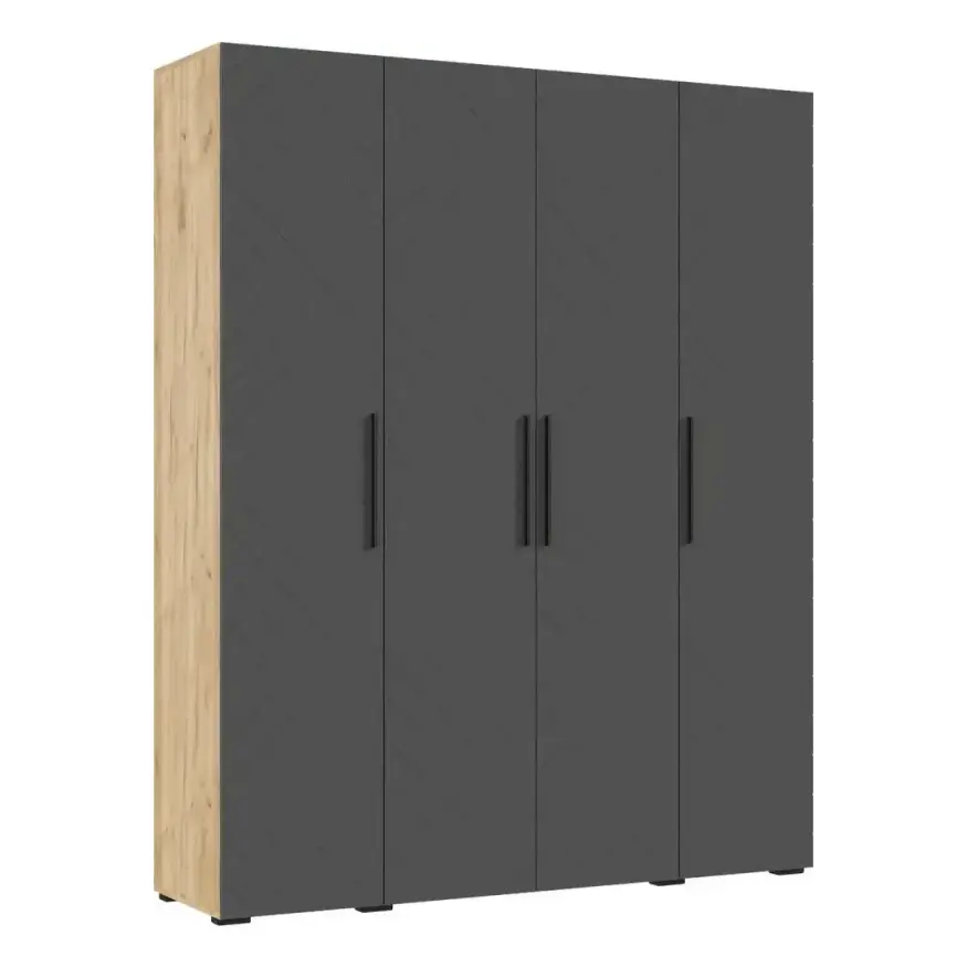 

Флэш Шкаф 4-х ств.(1800) (Браш Графит, Дуб Крафт)