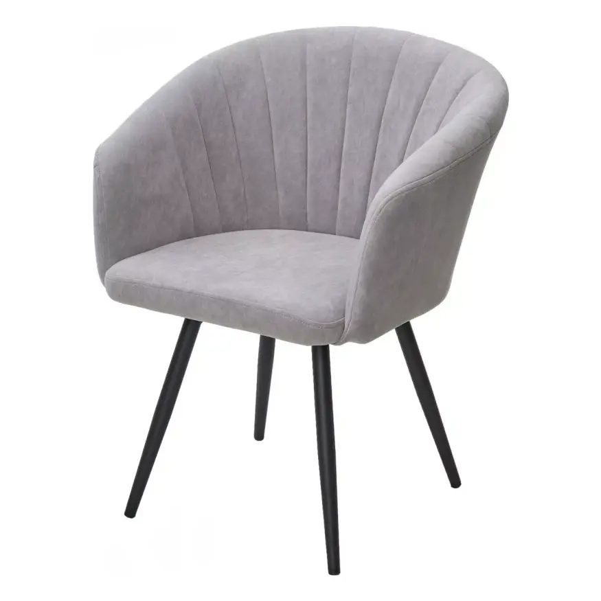 

Стул RUNA 360 град. поворот. B22 Серый, велюр / черный каркас