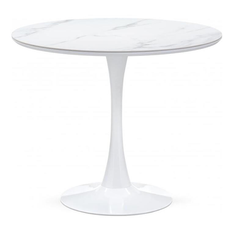 

Керамический стол Тулип 90х74 белый мрамор / белый