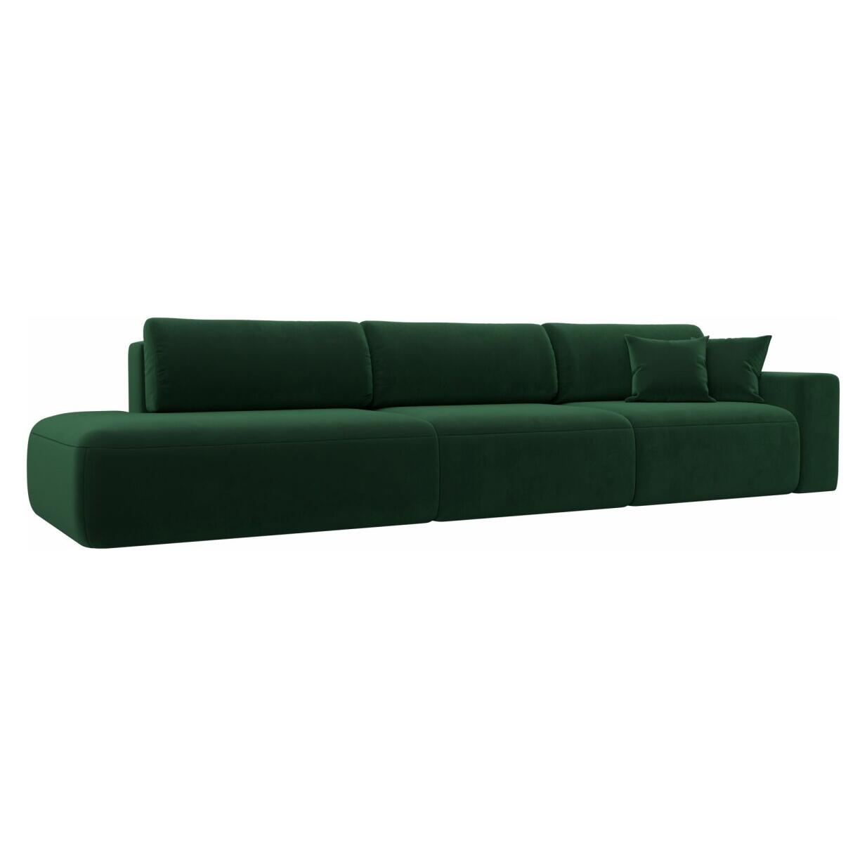 

Диван прямой Лига-036 НПБ Модерн Лонг подлокотник справа Велюр Зелёный