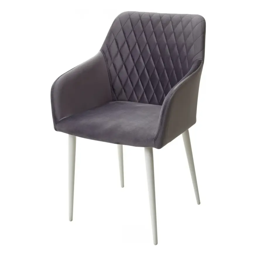 

Стул BRANDY-X СЕРЫЙ #27, велюр / белый каркас