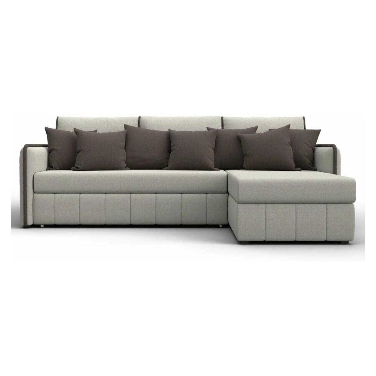 

Диван угловой Лига-078 угол правый Амур 02 бежевый/Амур 05 коричневый